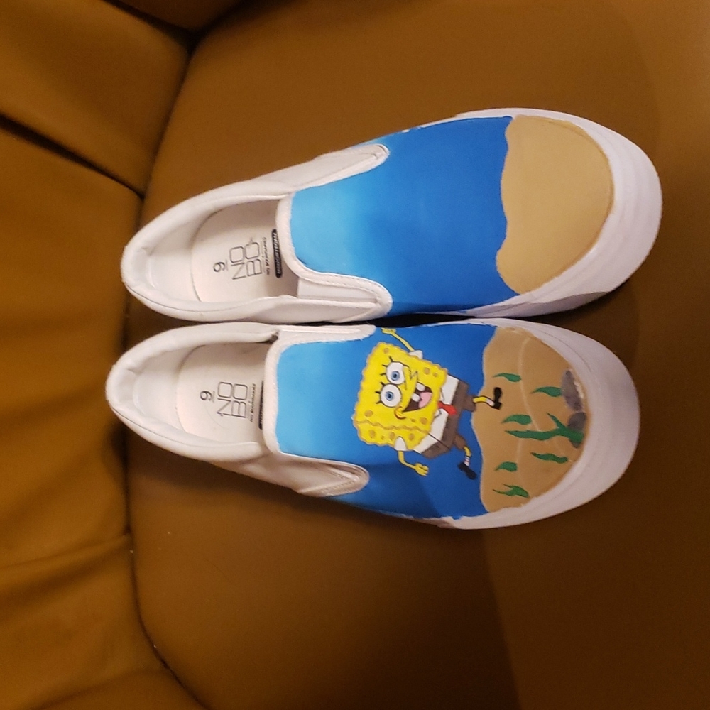 Hand painted slip on shoes